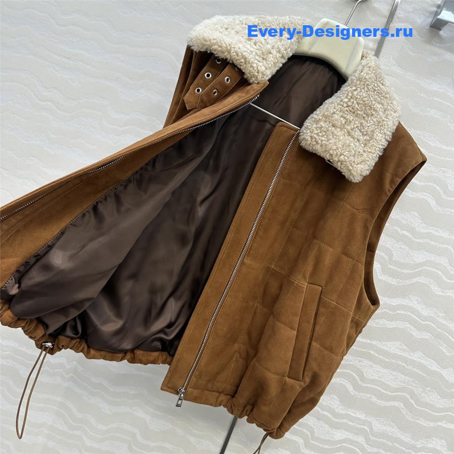 L0ew* brown faux suede gilet