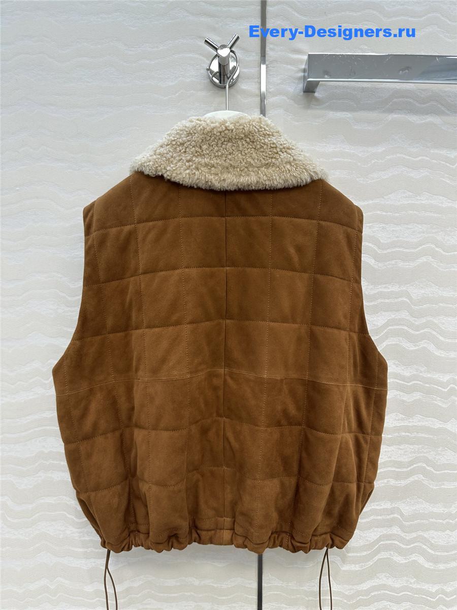L0ew* brown faux suede gilet
