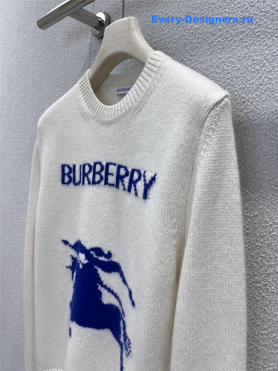 Bv*b*rry white equestrian knight sweater