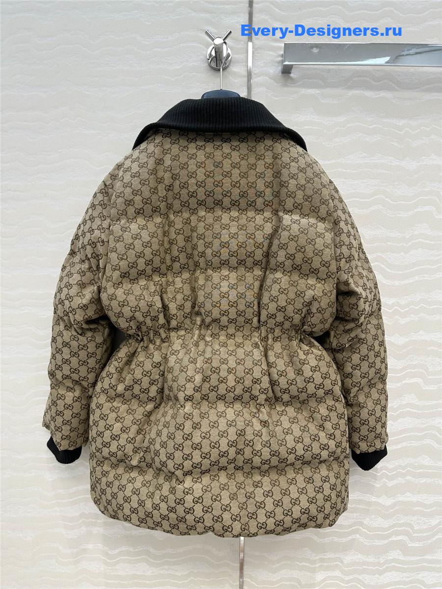 Gvc*1 gg brown canvas puffer jacket