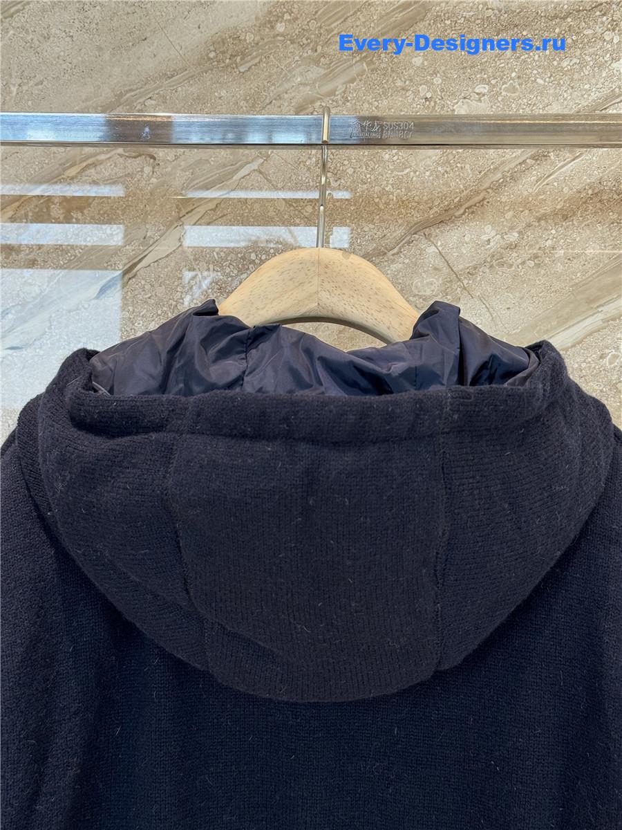 Miu Miu Navy Logo Hoodie