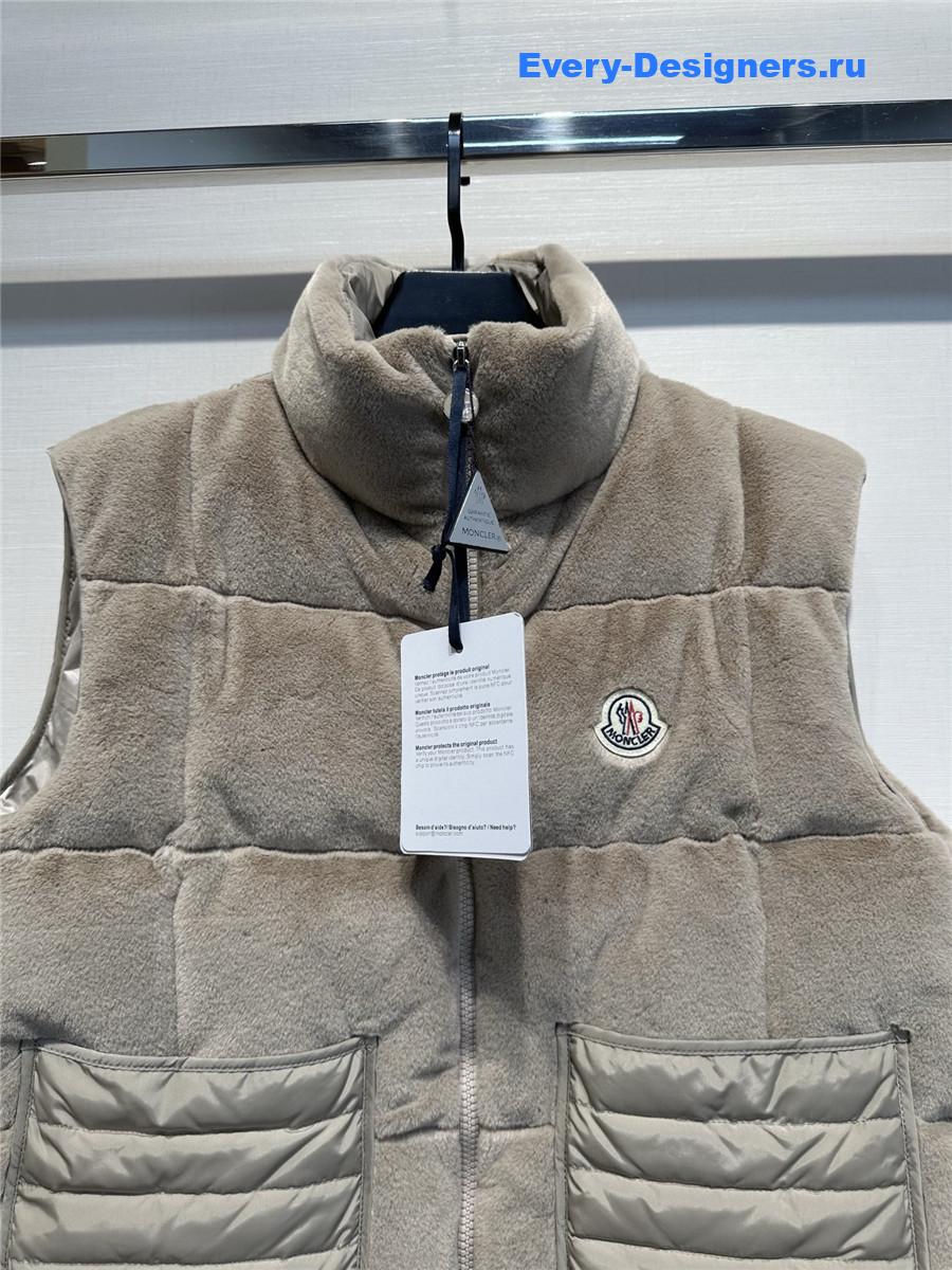 Moncler Grey Velvet Down Vest
