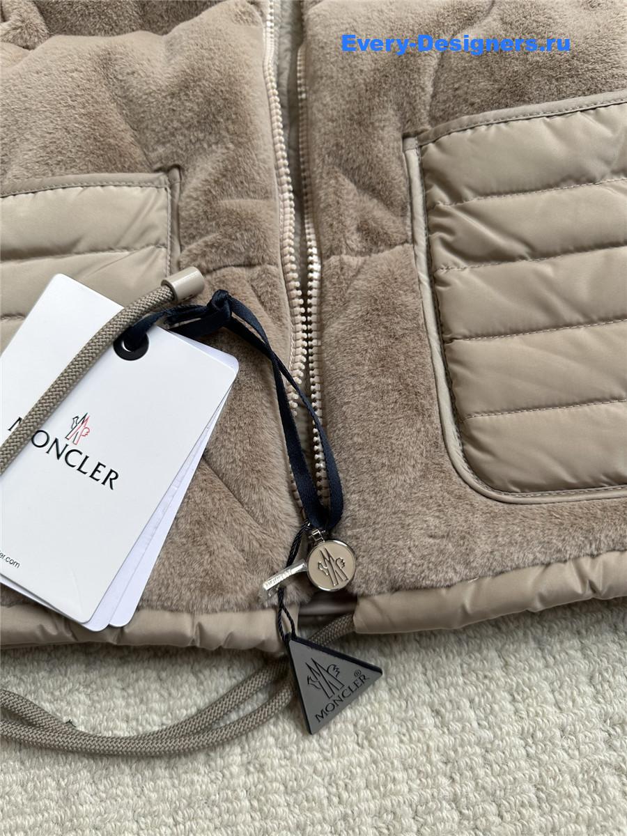 Moncler Grey Velvet Down Vest
