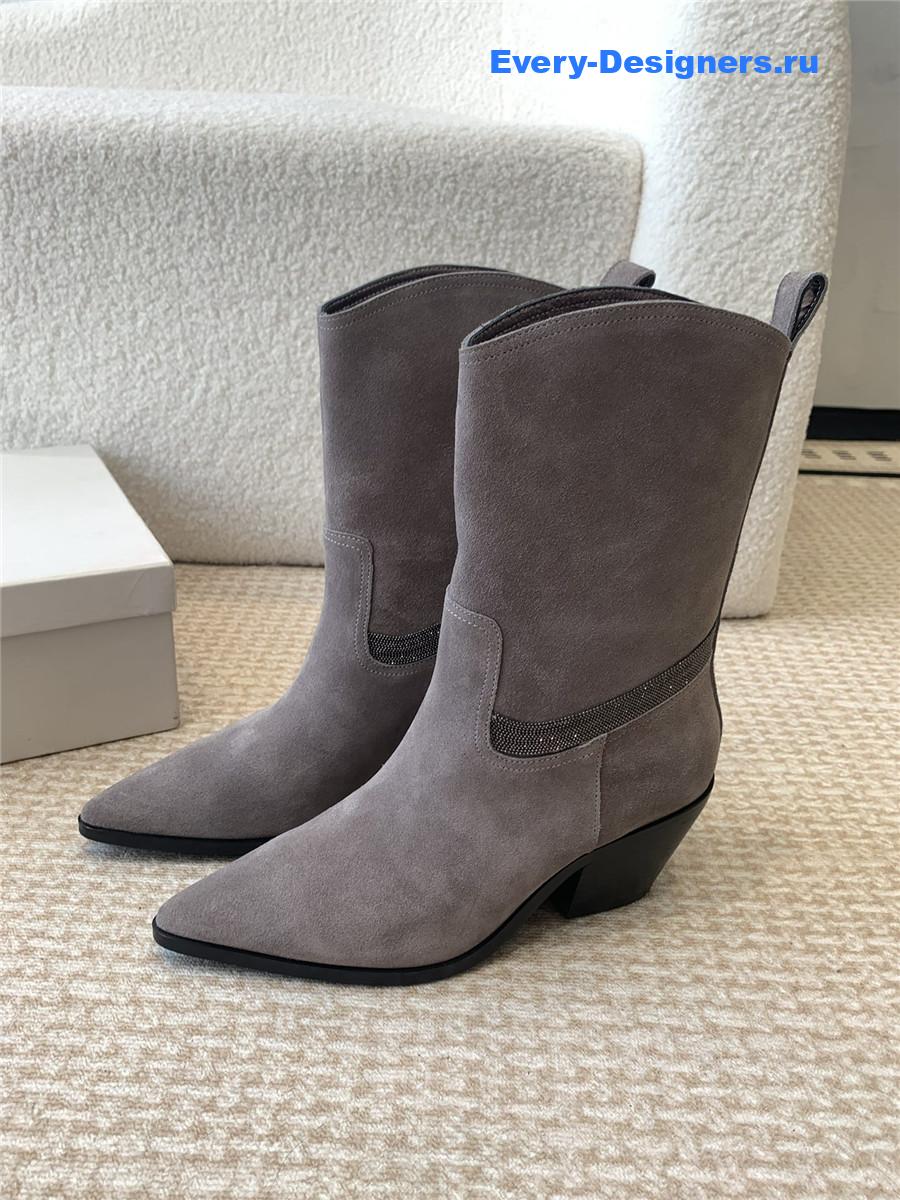 BC Grey Suede Western Cowboy Boots