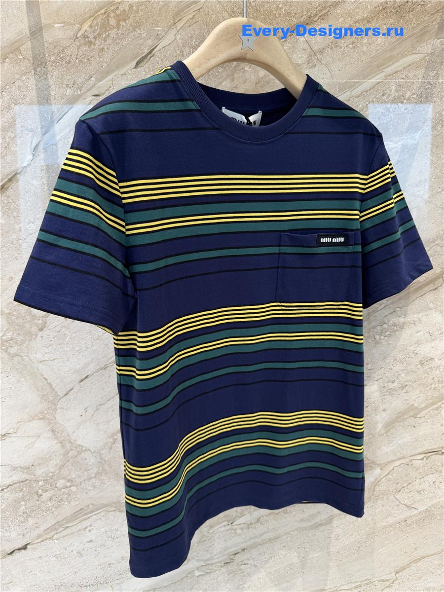 Miu Miu Striped Jersey T-Shirt