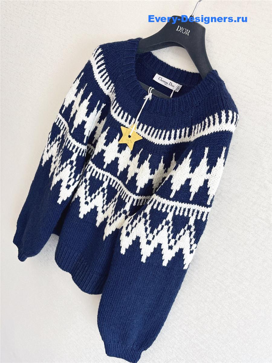 D10ralps navy blue round neck cashmere sweater
