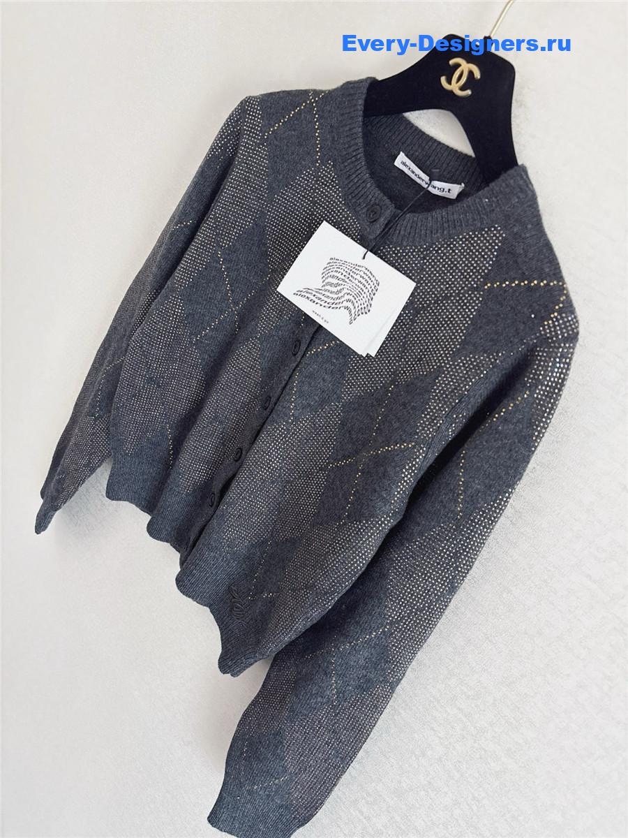 A1exa*der wang grey wool blend cardigan
