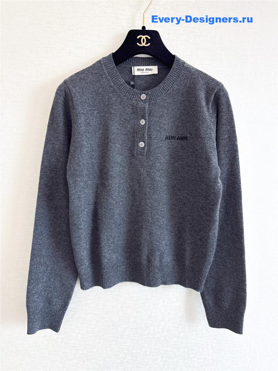 Miu Miu Slate Gray Cashmere Sweater