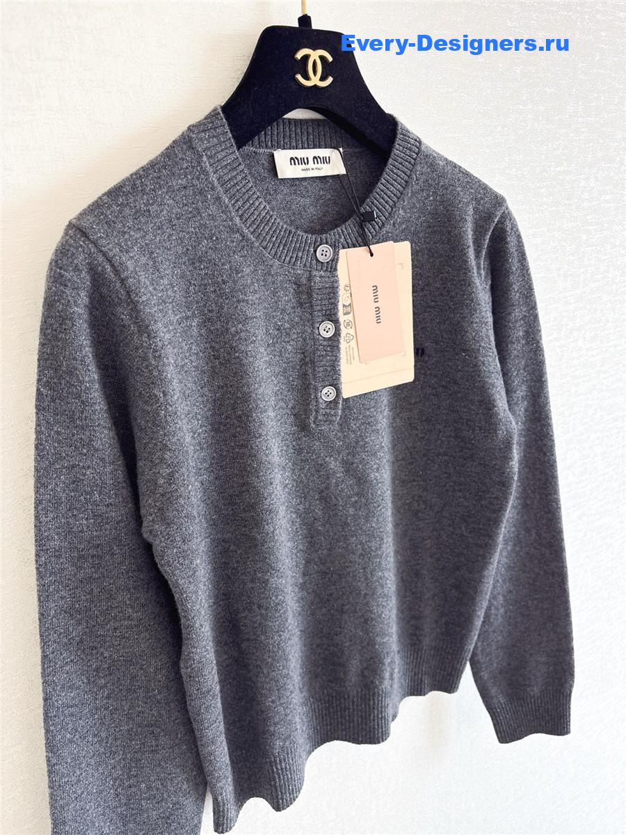 Miu Miu Slate Gray Cashmere Sweater