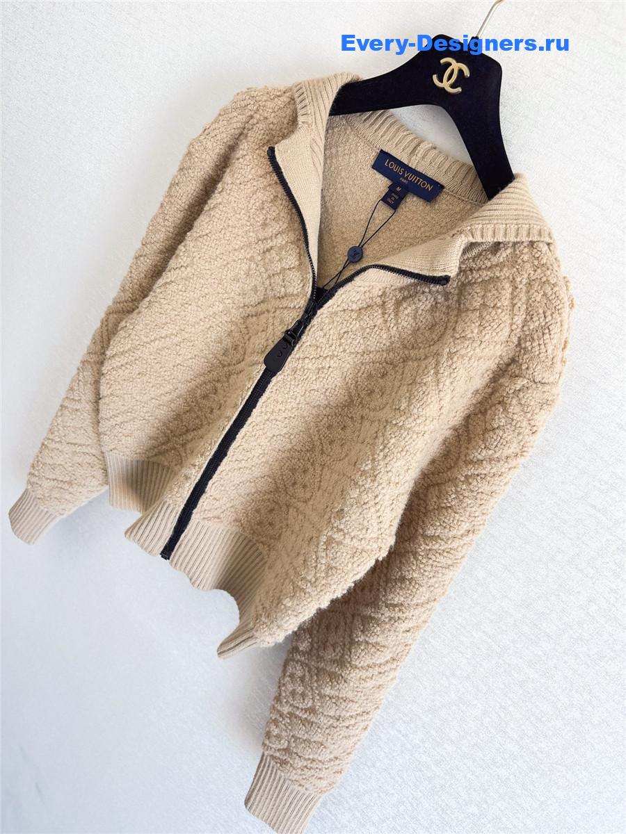 l0vis Vvtt0n monogram toweling zip-up hoodie