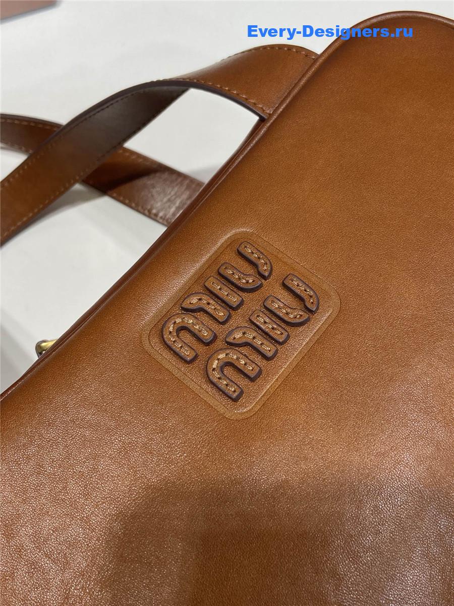 Miu Miu Brown Leather Top-Handle Bag