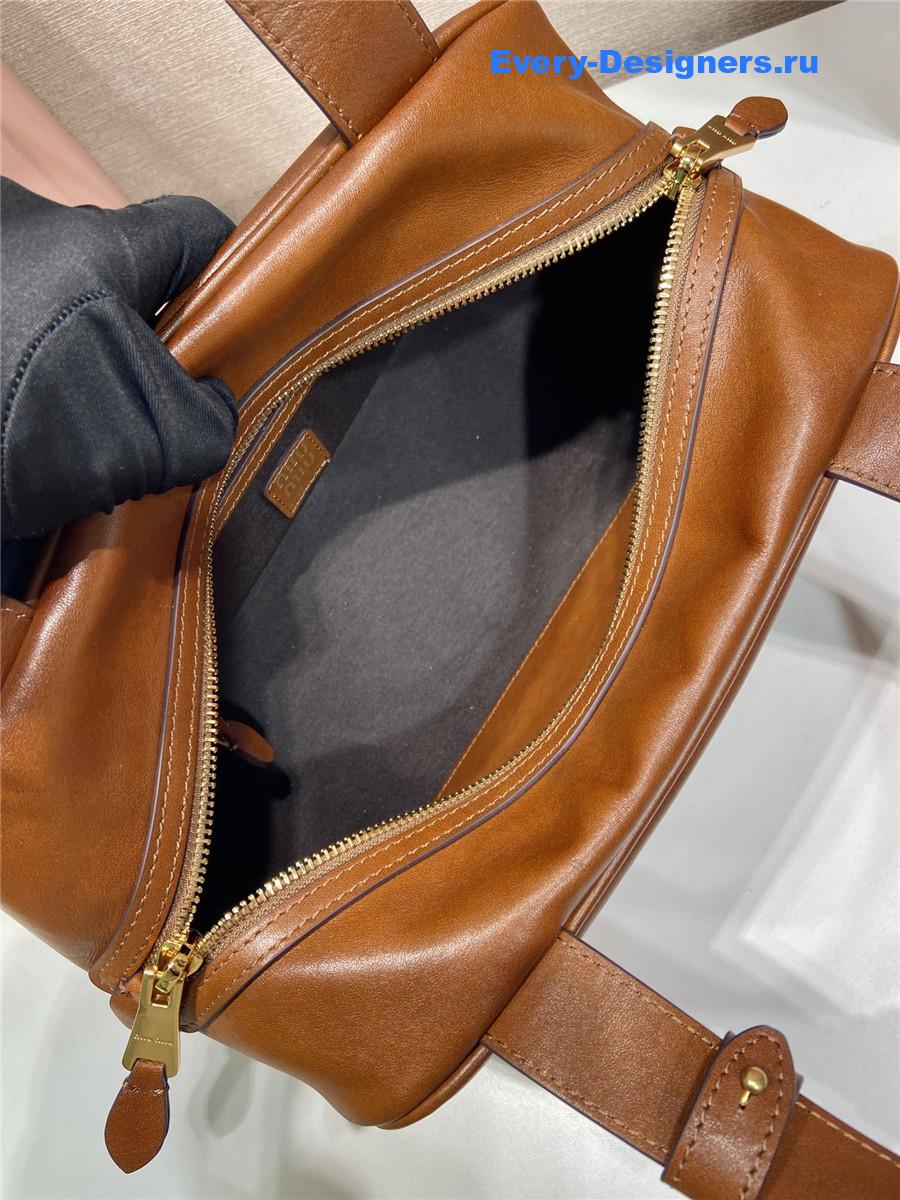 Miu Miu Brown Leather Top-Handle Bag