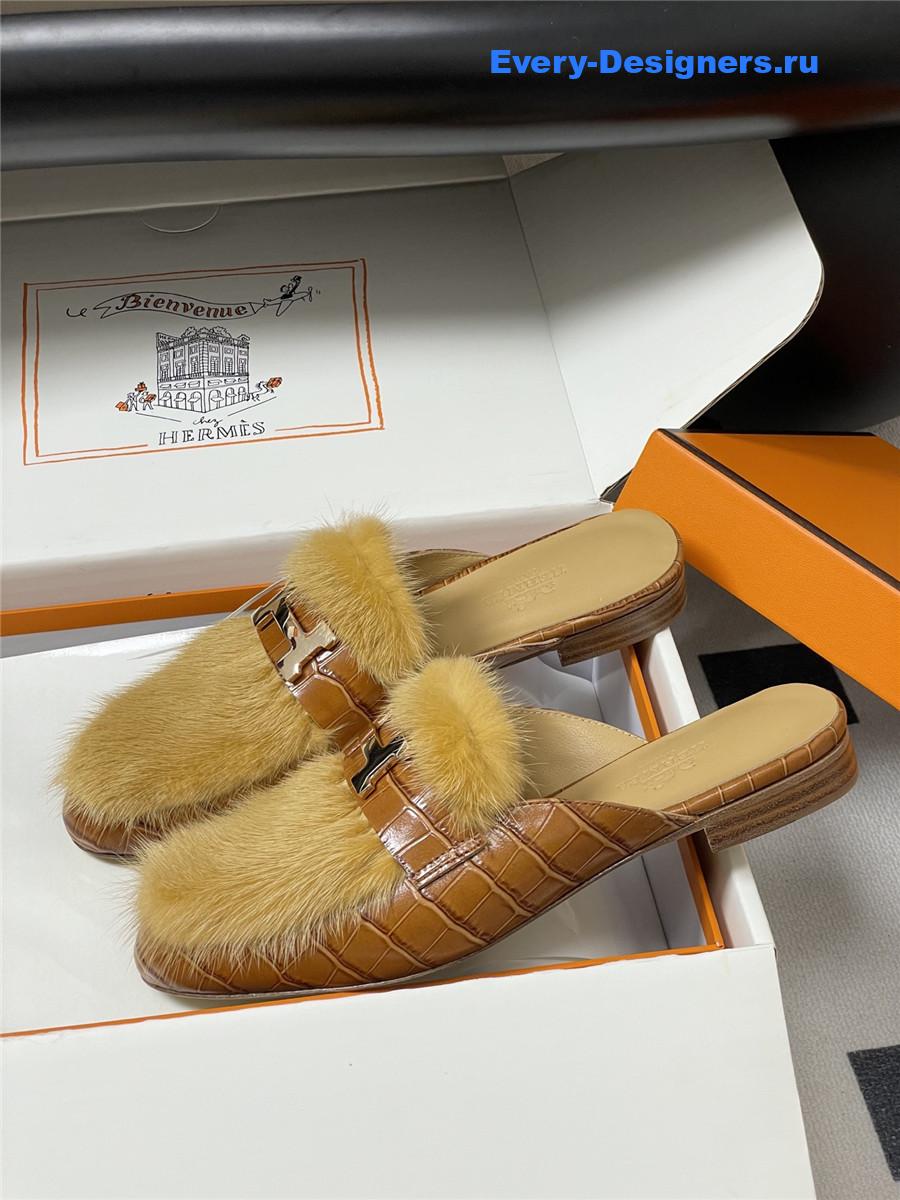 H**me5 brown mink mules