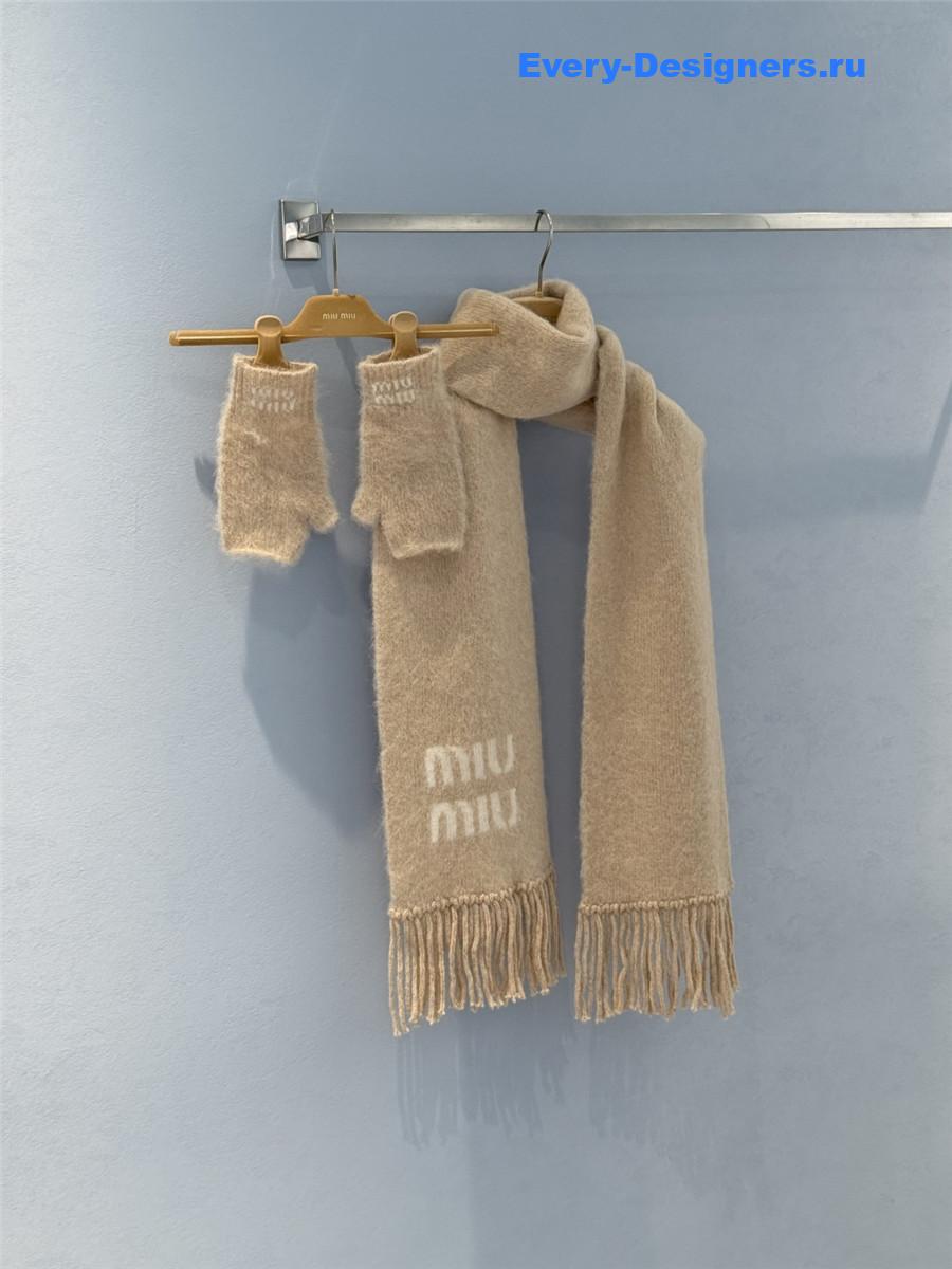 Miu Miu Natural Wool And Mohair Scarf