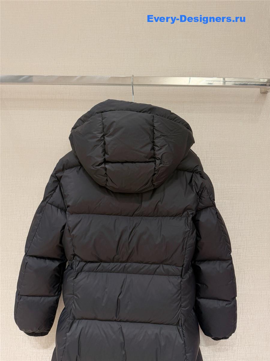 Moncler Black Chamer Hooded Long Down Jacket