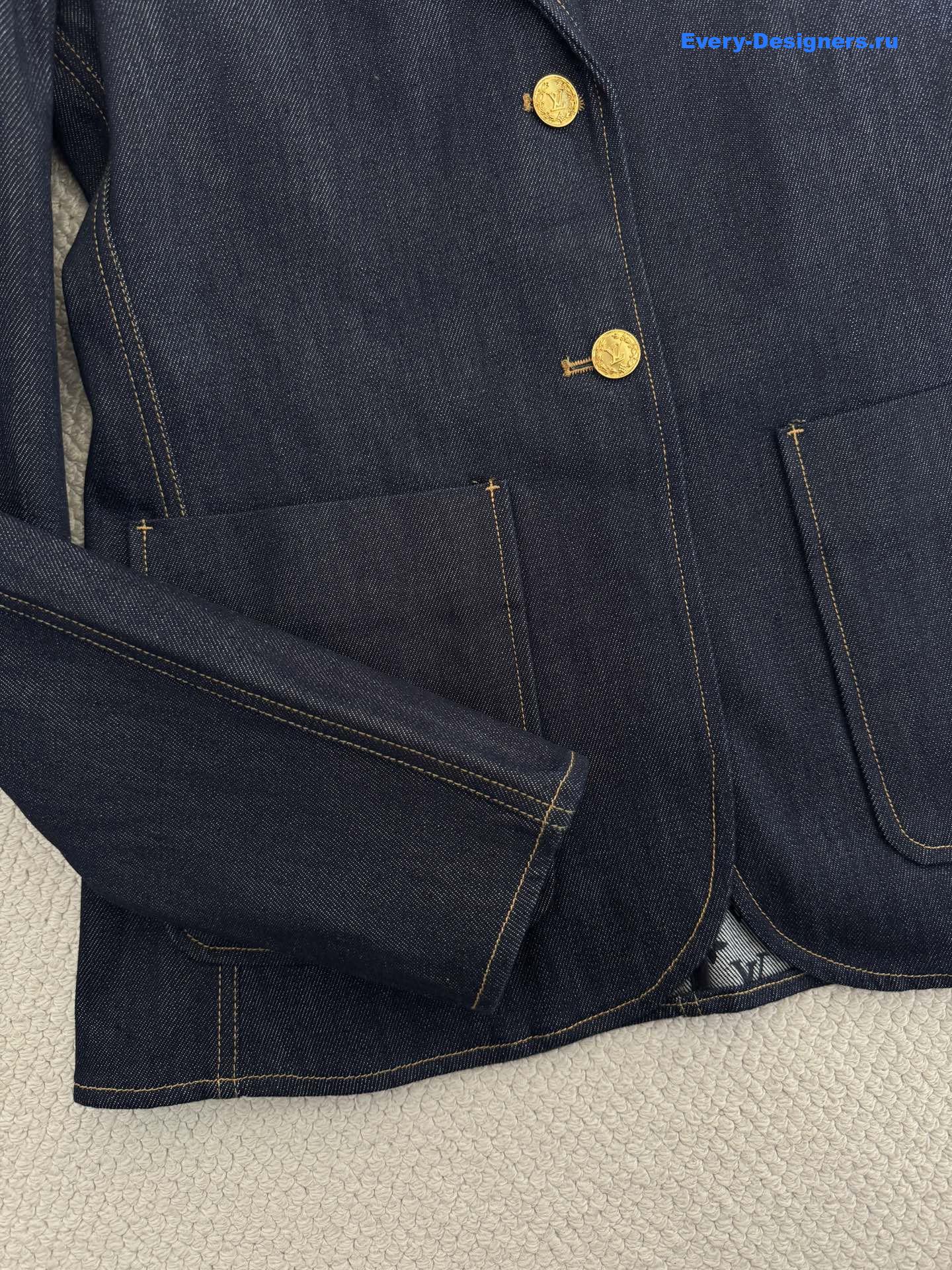 l0vis Vvtt0n denim preppy blazer jacket