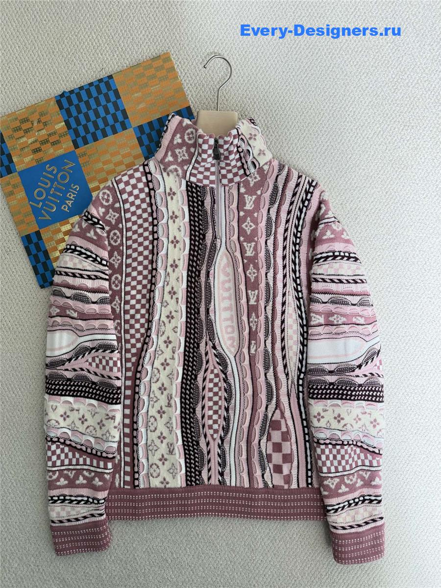 l0vis Vvtt0n pink turtleneck half-zip pullover