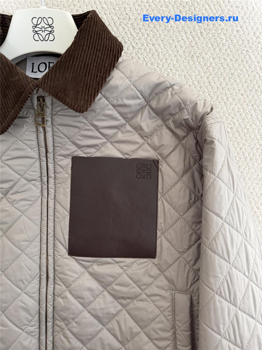 L0ew* corduroy collar quilted jacket