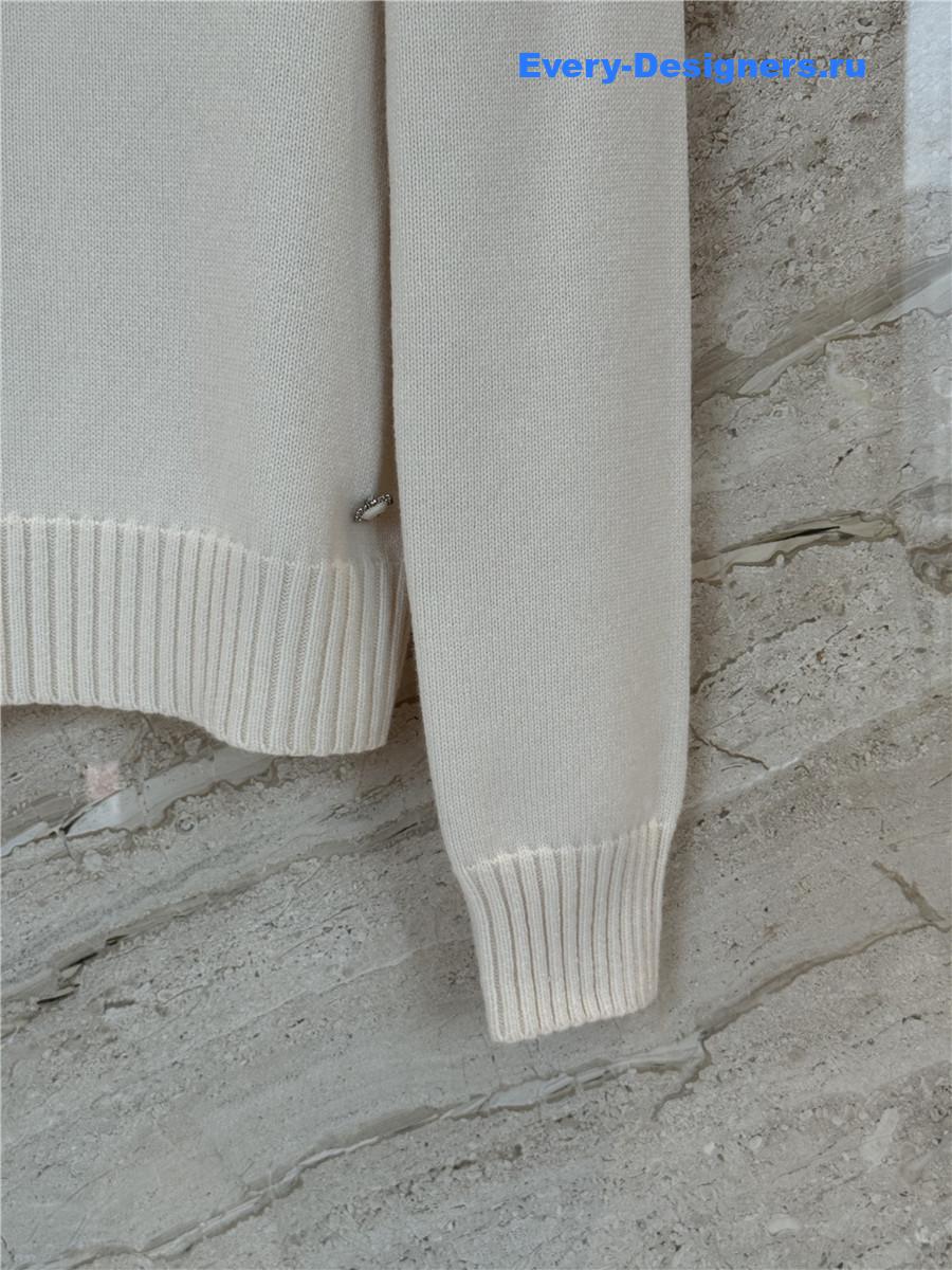 Ch**el white bow knit sweater