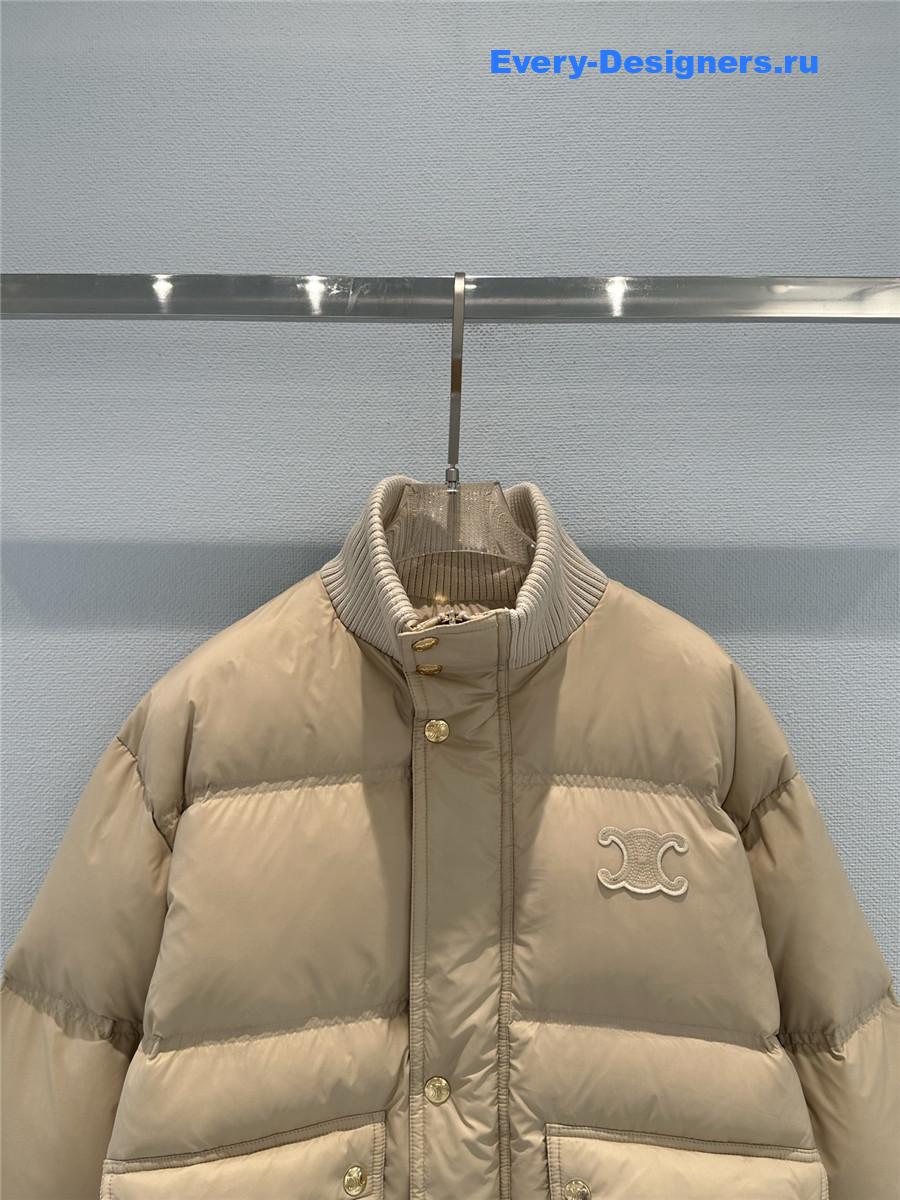 Ce1i*e knitted stand-collar down jacket