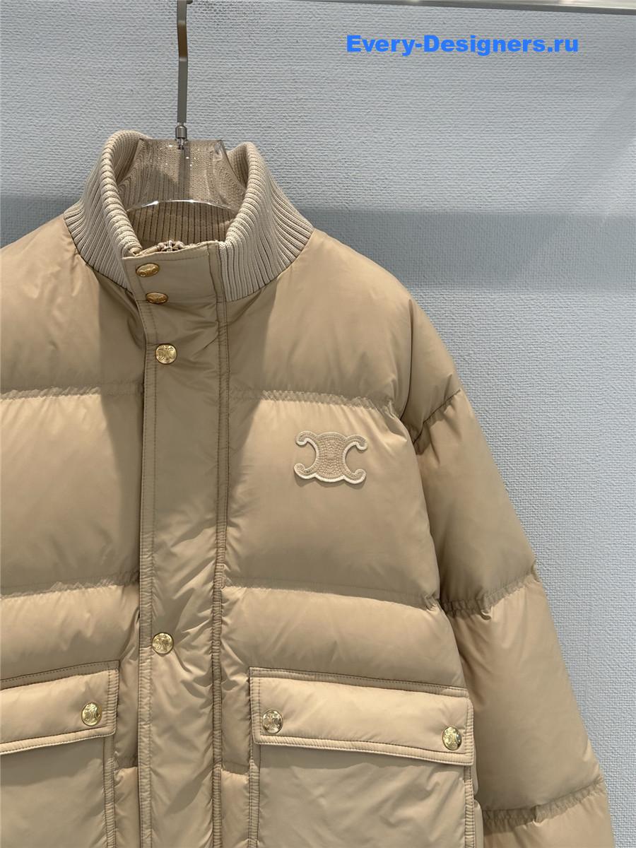 Ce1i*e knitted stand-collar down jacket