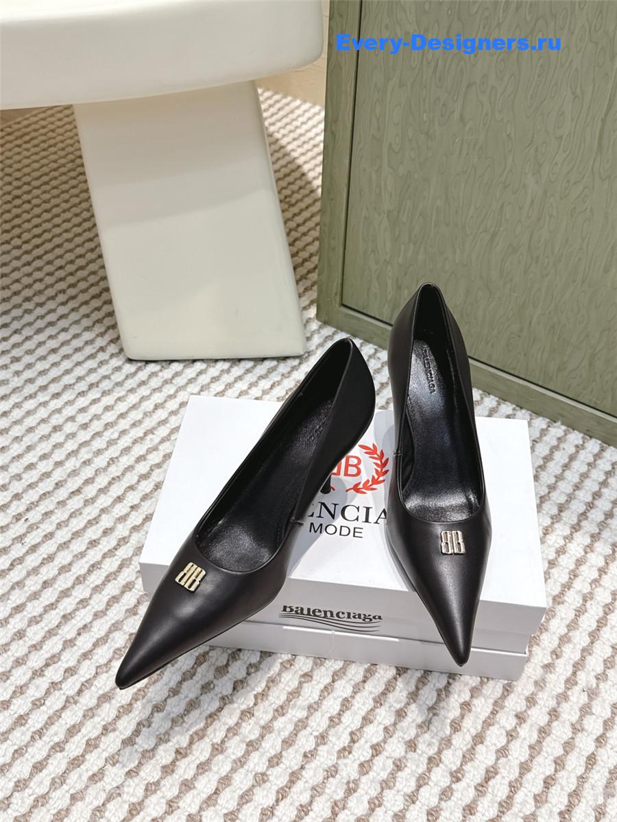 Ba1en*iaga black leather avenue editor 90 pumps