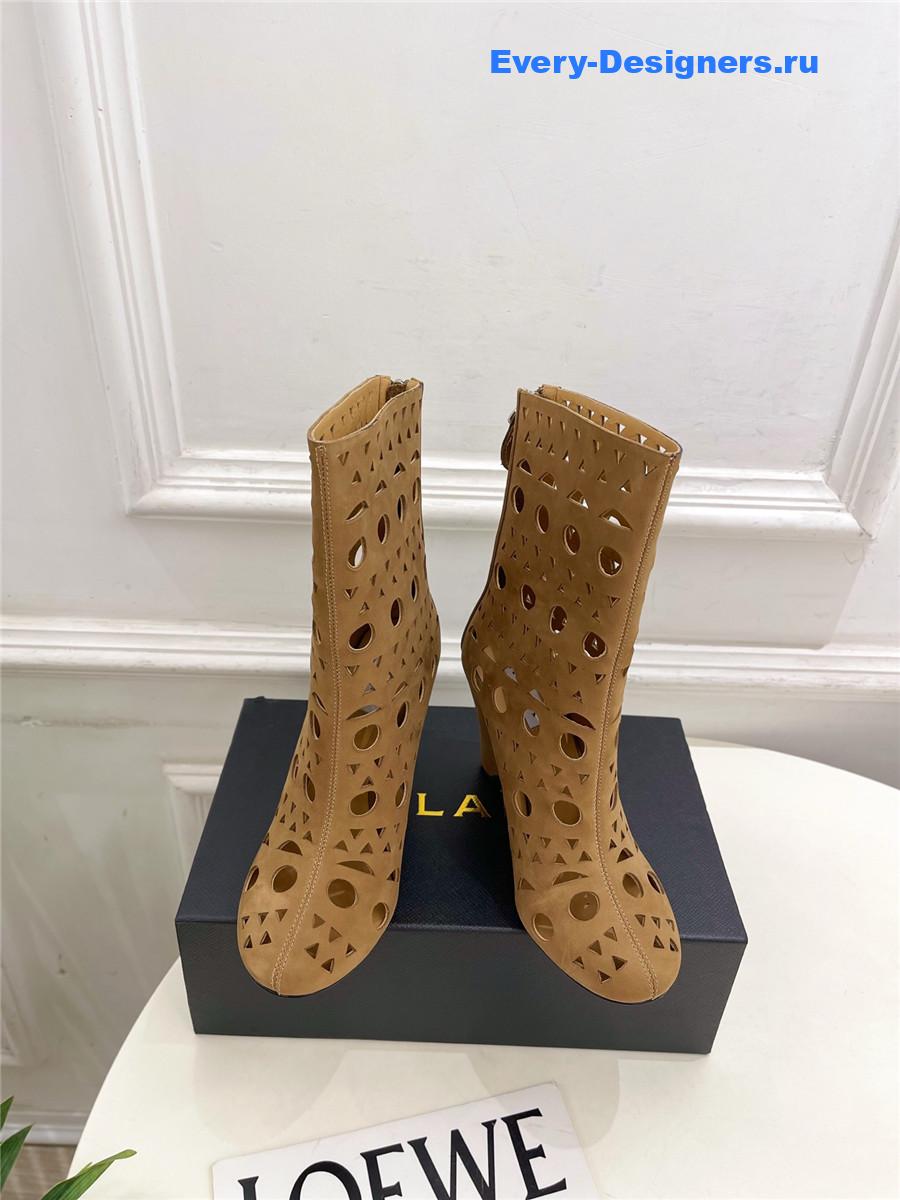 Alaïa Vienne Brown Suede Wedge Ankle Boots