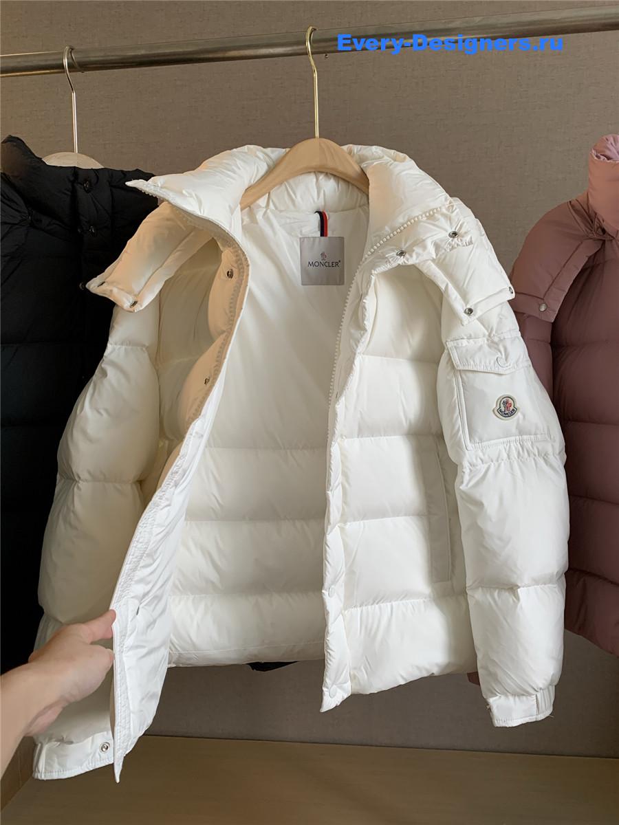 Moncler White Maya 70 Hooded Down Jacket