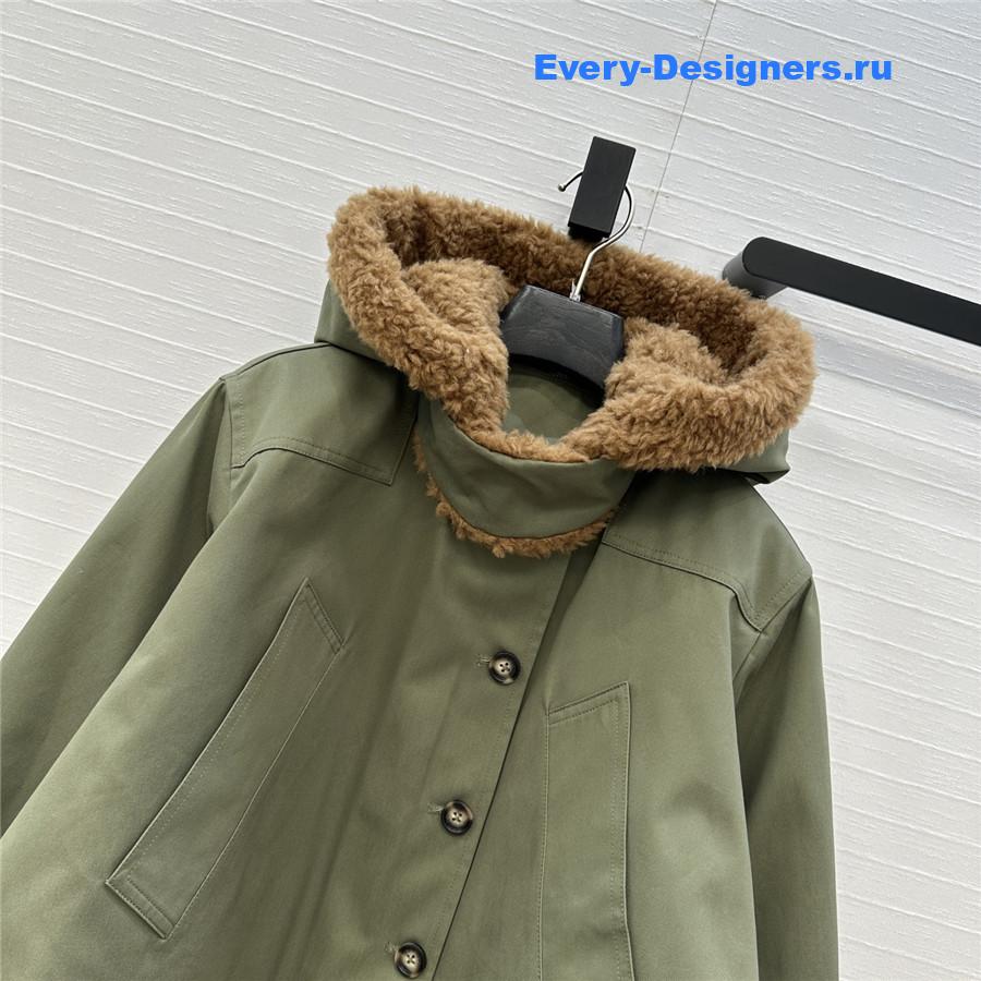 L0ew* green short parka