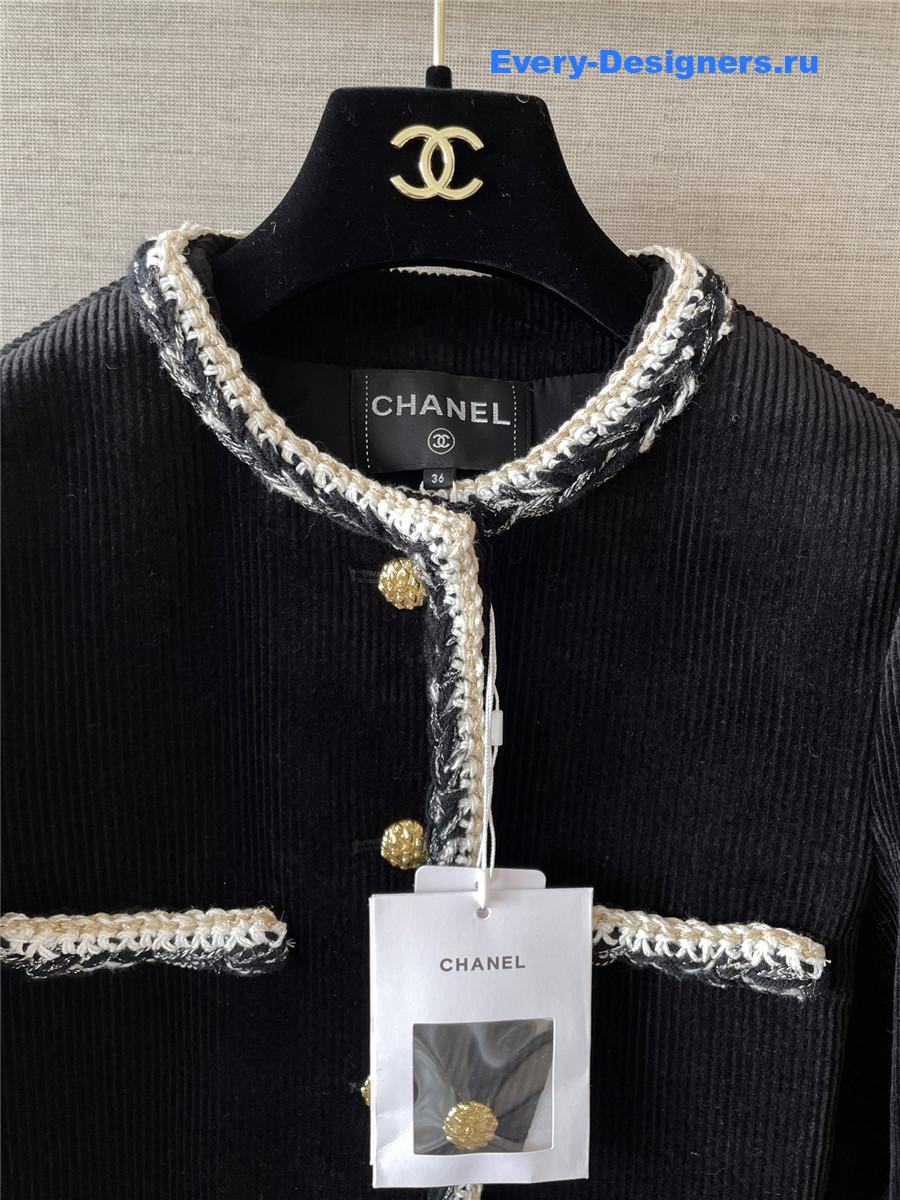 Ch**el black white corduroy jacket