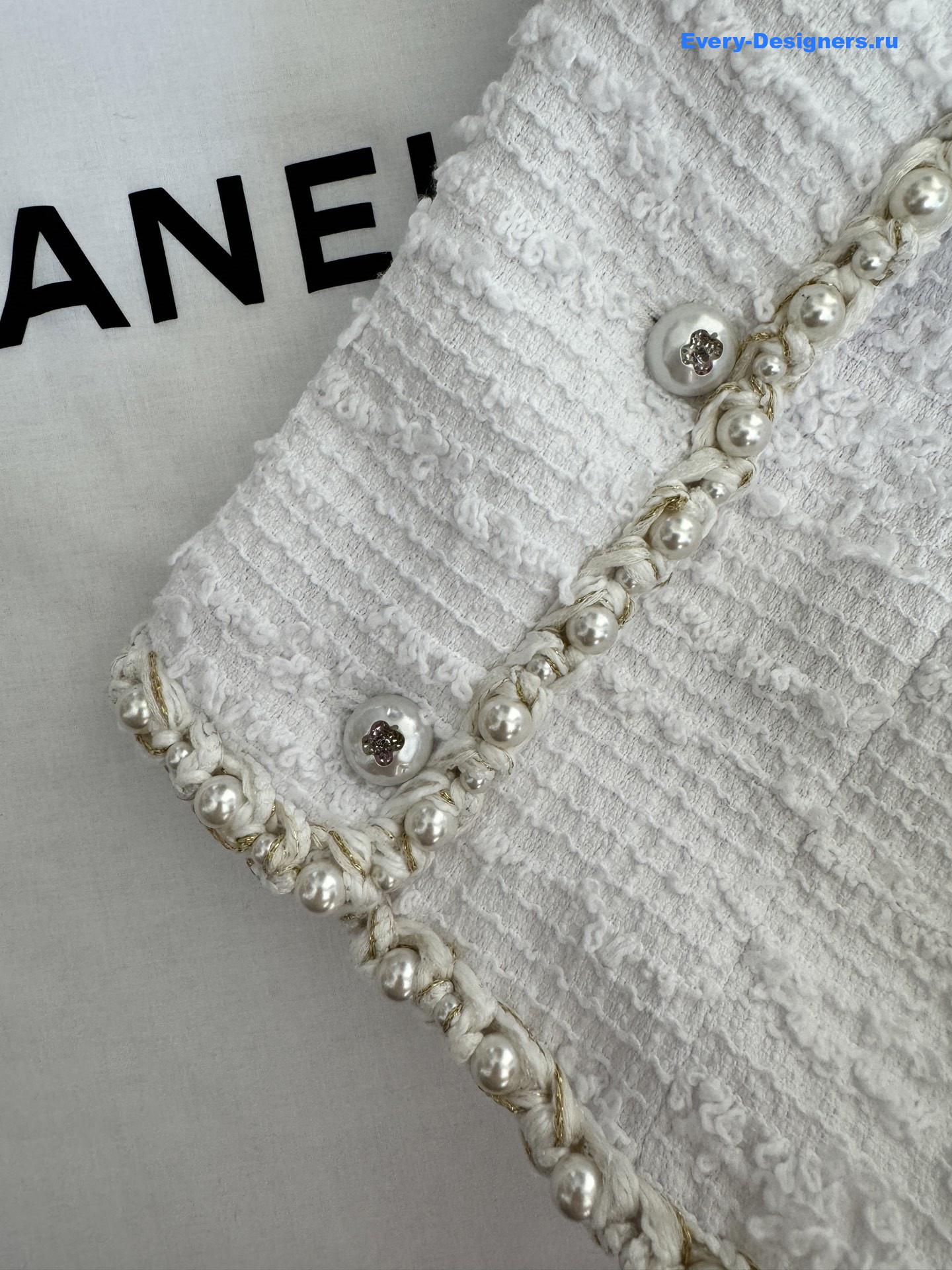 Ch**el moonlight tweed pearl jacket