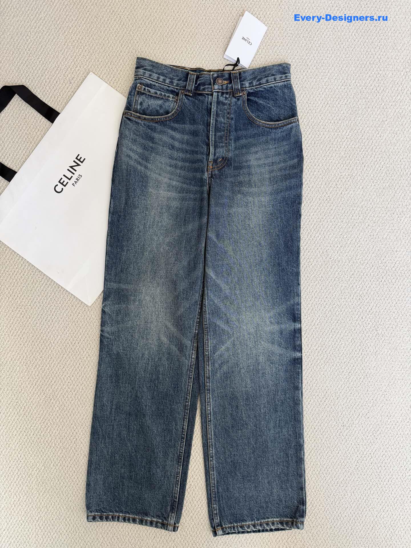 Ce1i*e blue wash wide-leg jeans