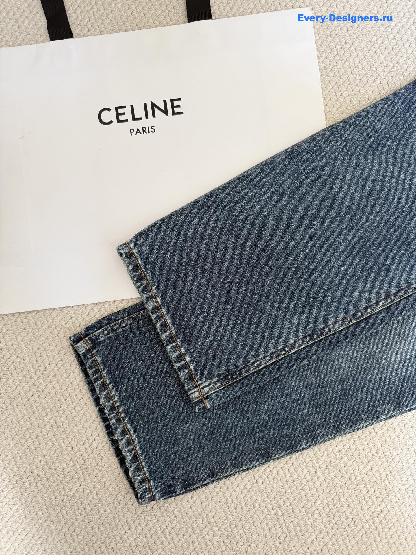 Ce1i*e blue wash wide-leg jeans