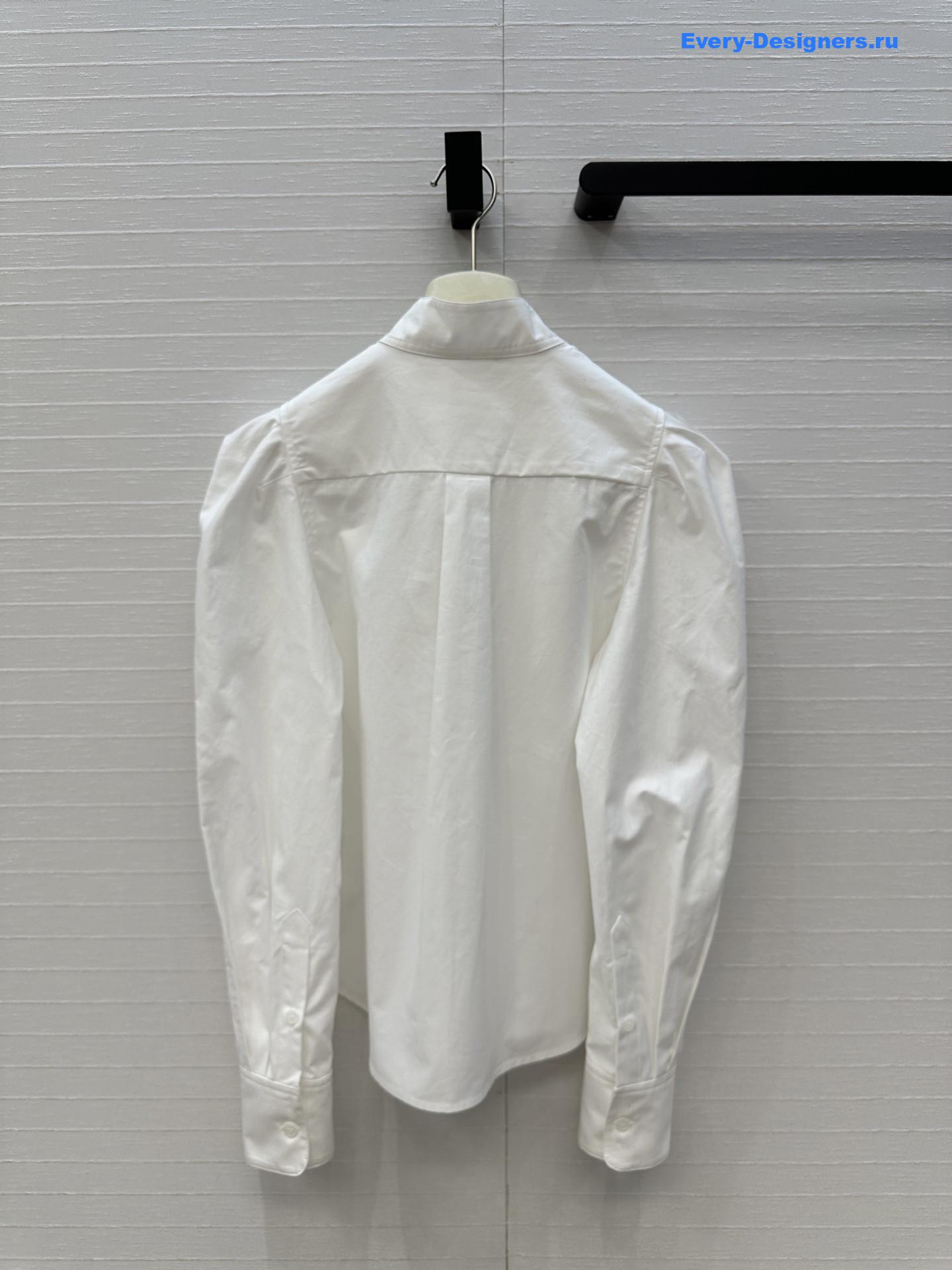 Alaia white stand-up collar shirt