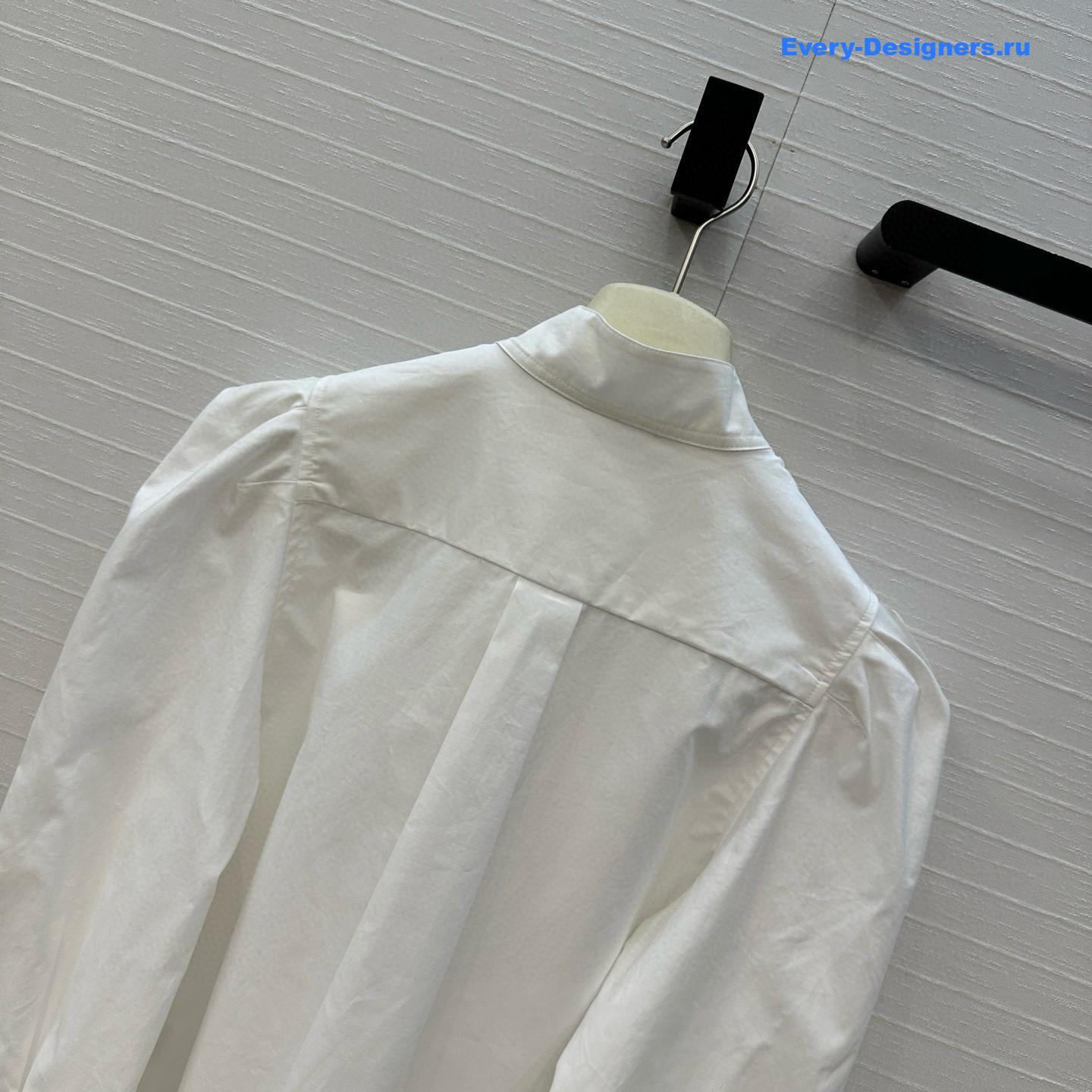 Alaia white stand-up collar shirt