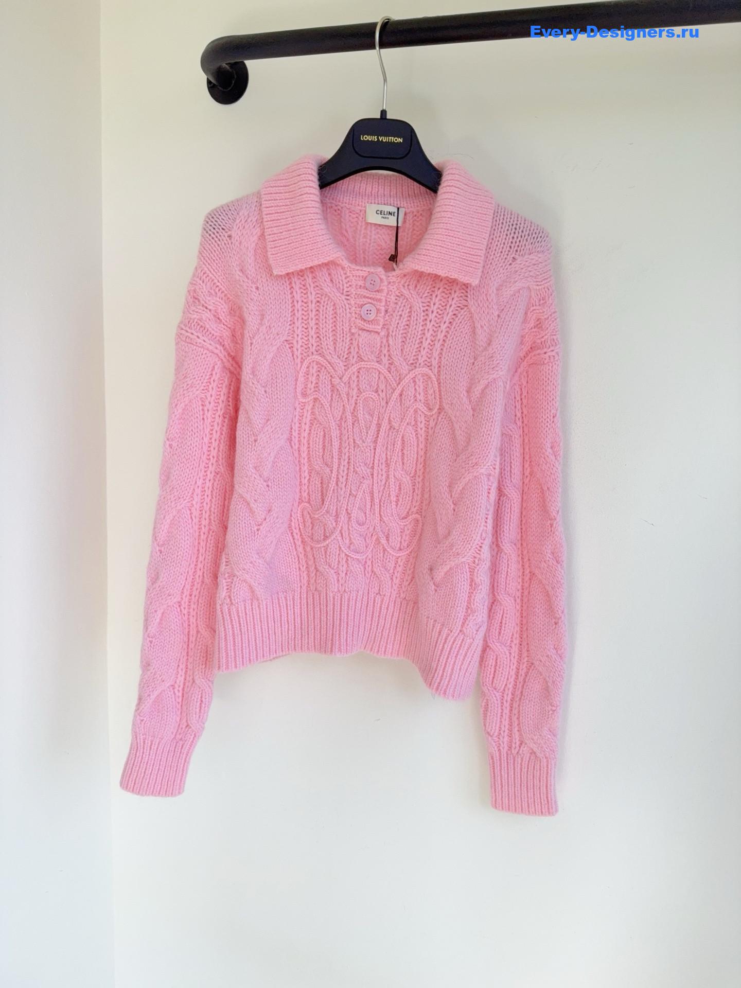 Ce1i*e pink mohair and wool blend sweater