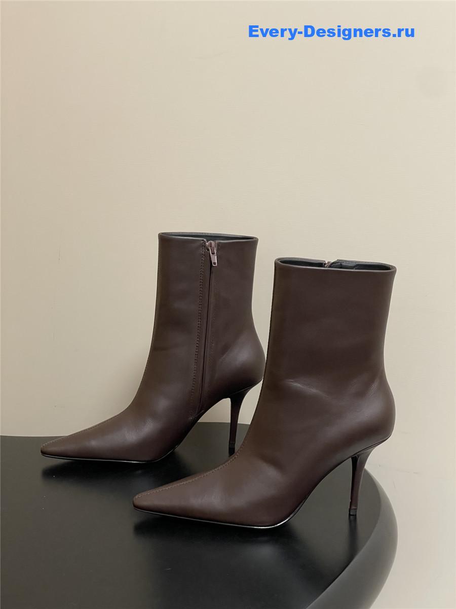 Sa1nt Lau*nt zipper pointed-toe ankle boots