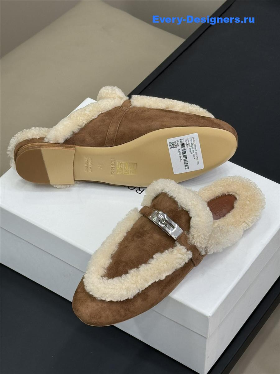 H**me5 shearling brown oz mule