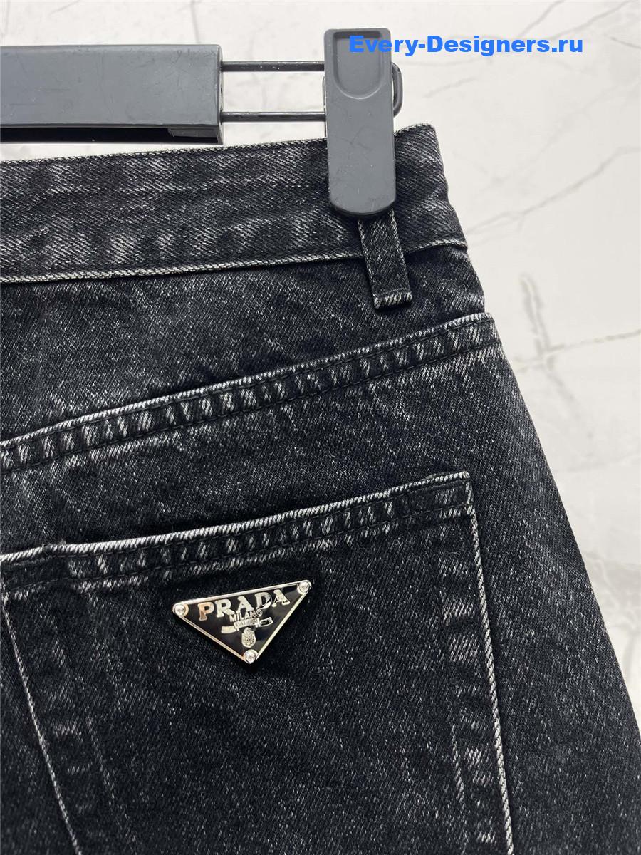 Pra*a grey five-pocket denim jeans