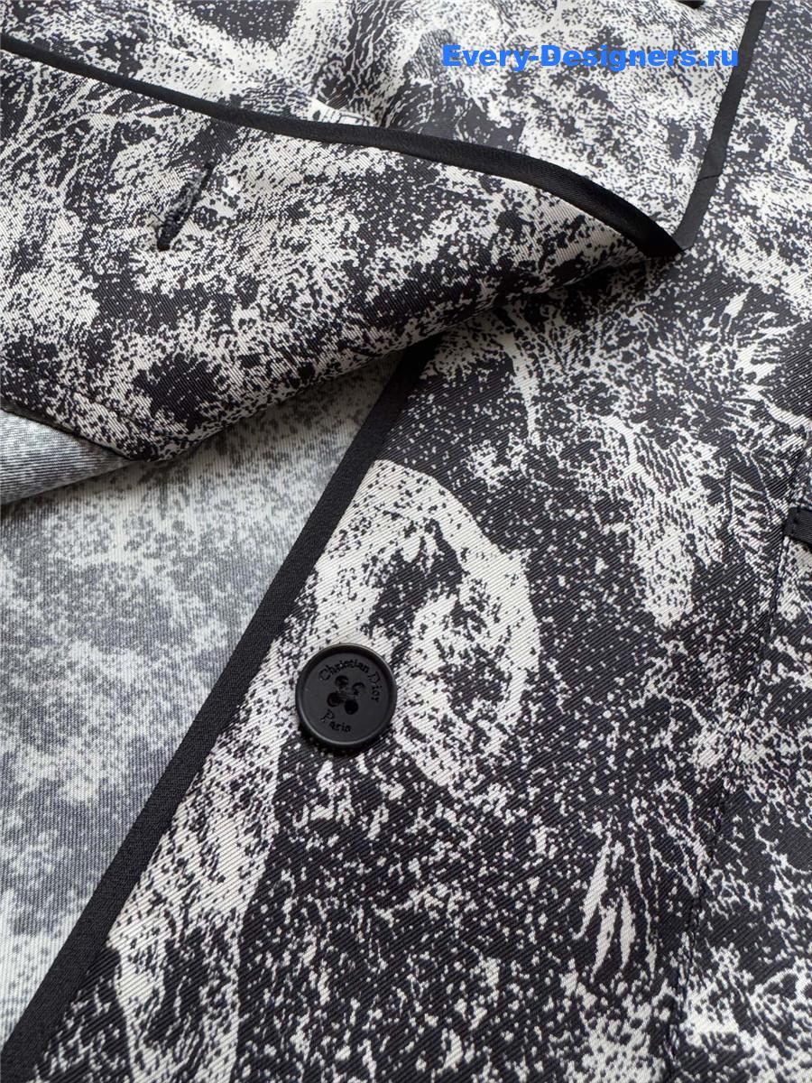 D10r grey animal print silk shirt
