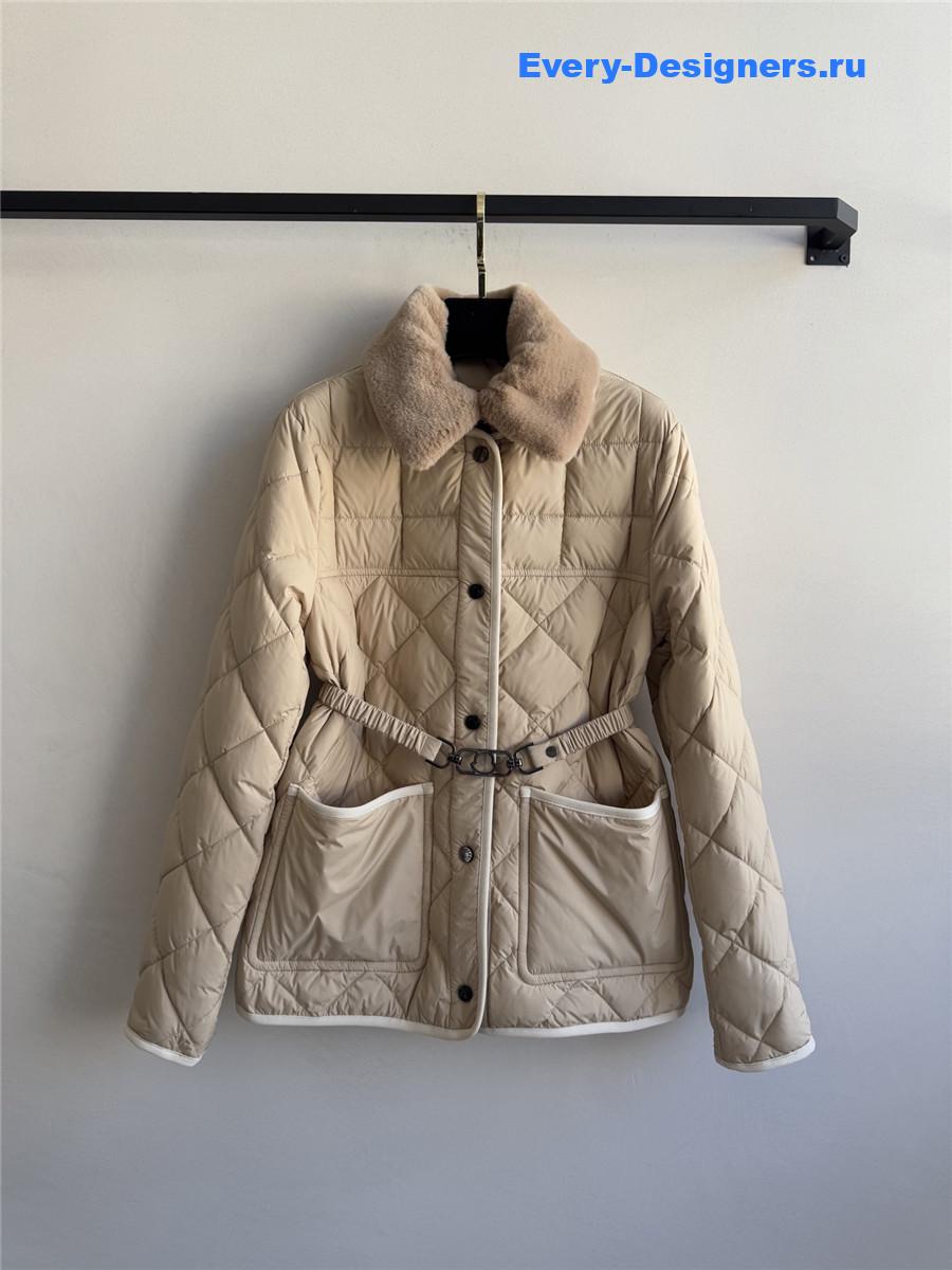 Moncler Cygne Faux Shearling-trimmed Down Jacket