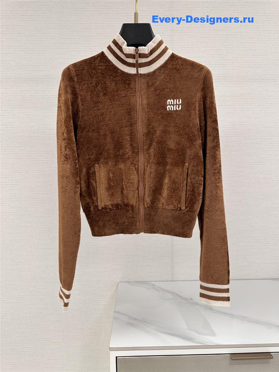 Miu Miu Camel Velvet Cropped Jacket