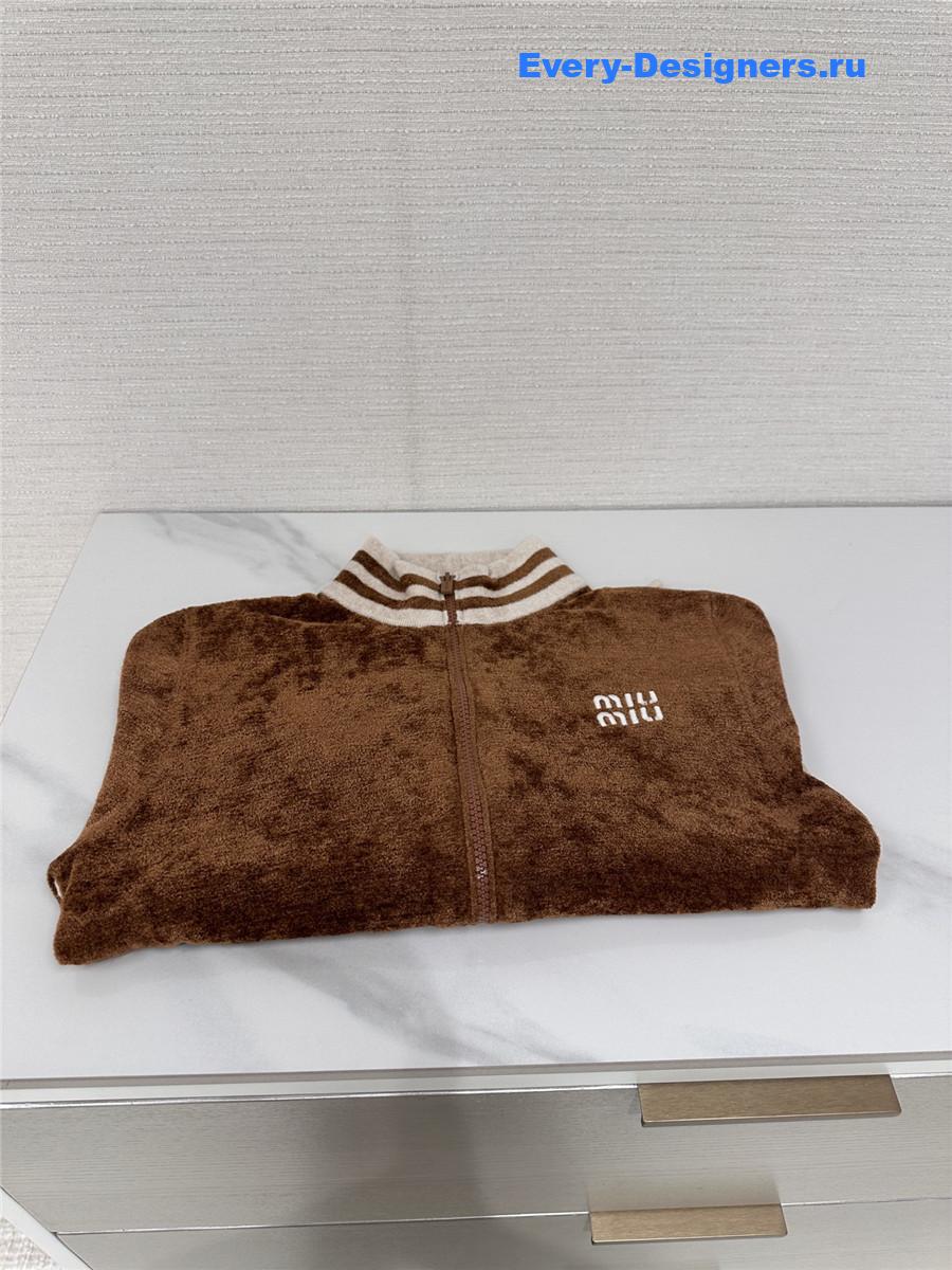 Miu Miu Camel Velvet Cropped Jacket