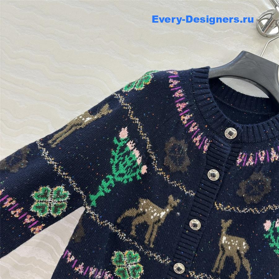Ch**el navy blue christmas cardigan