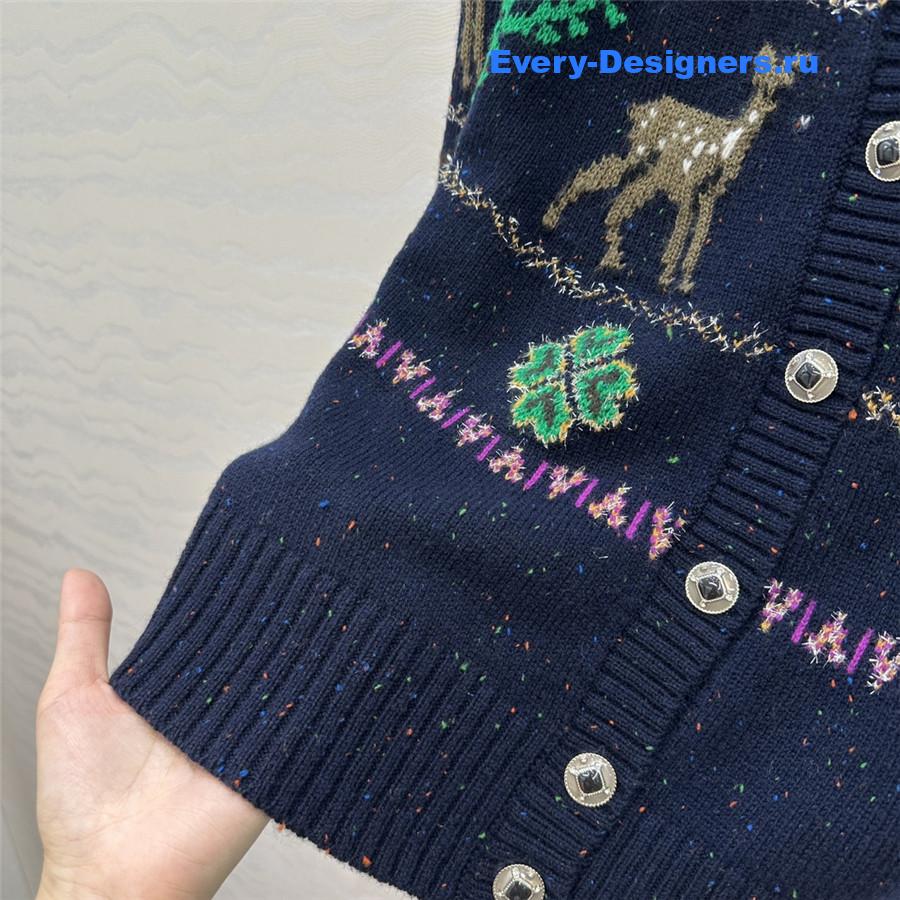 Ch**el navy blue christmas cardigan
