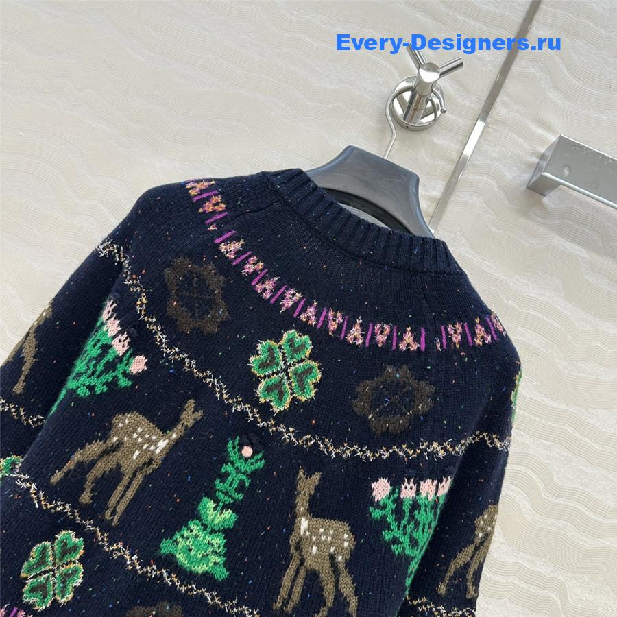 Ch**el navy blue christmas cardigan