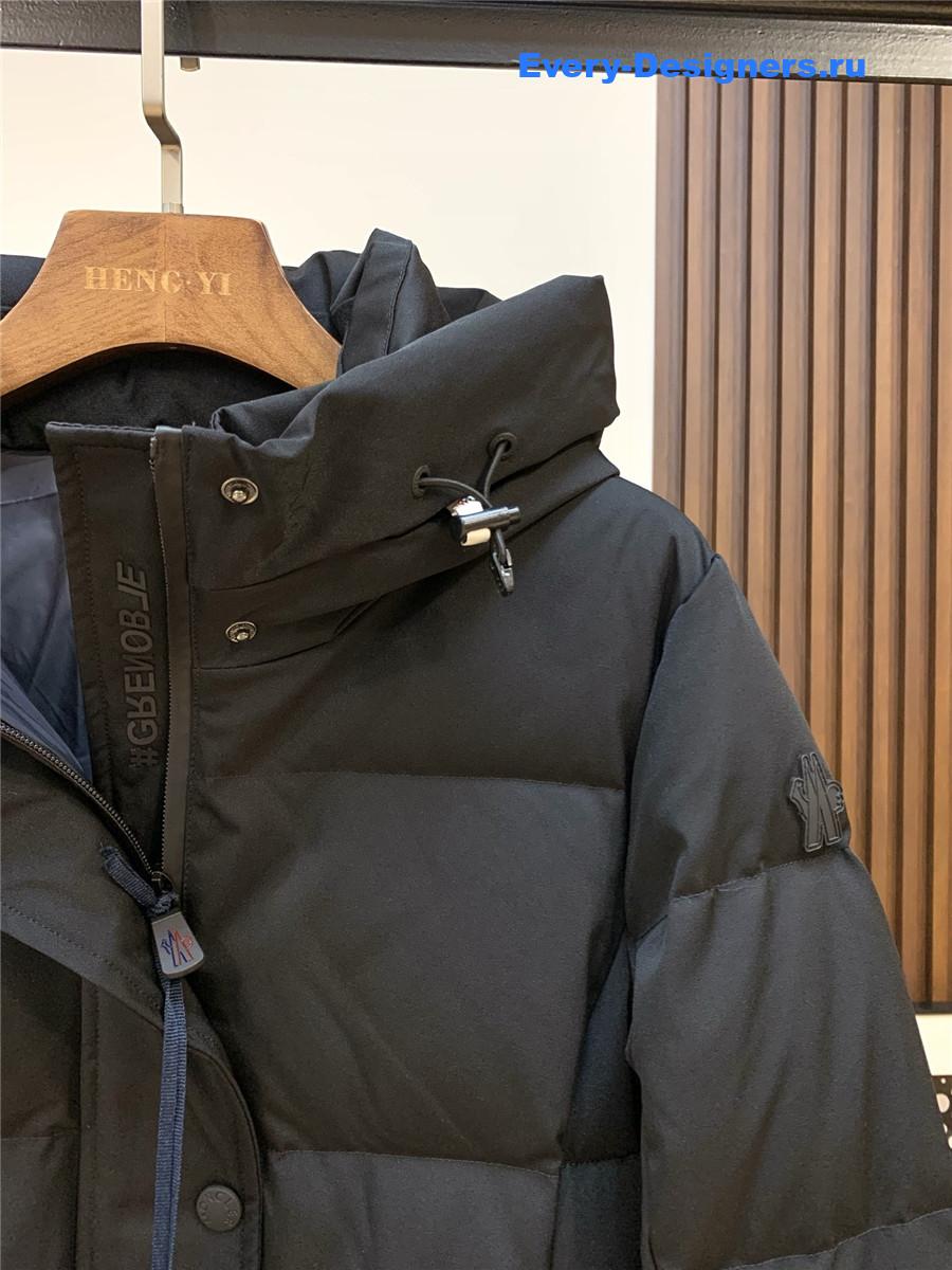 Moncler Black Hooded Belted Puffer Jacket