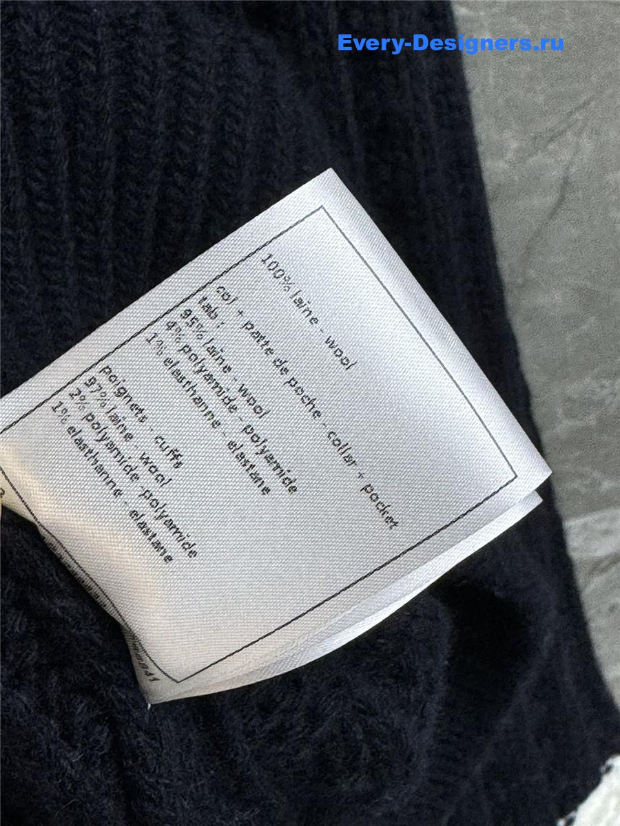 Ch**el navy blue v-neck sweater