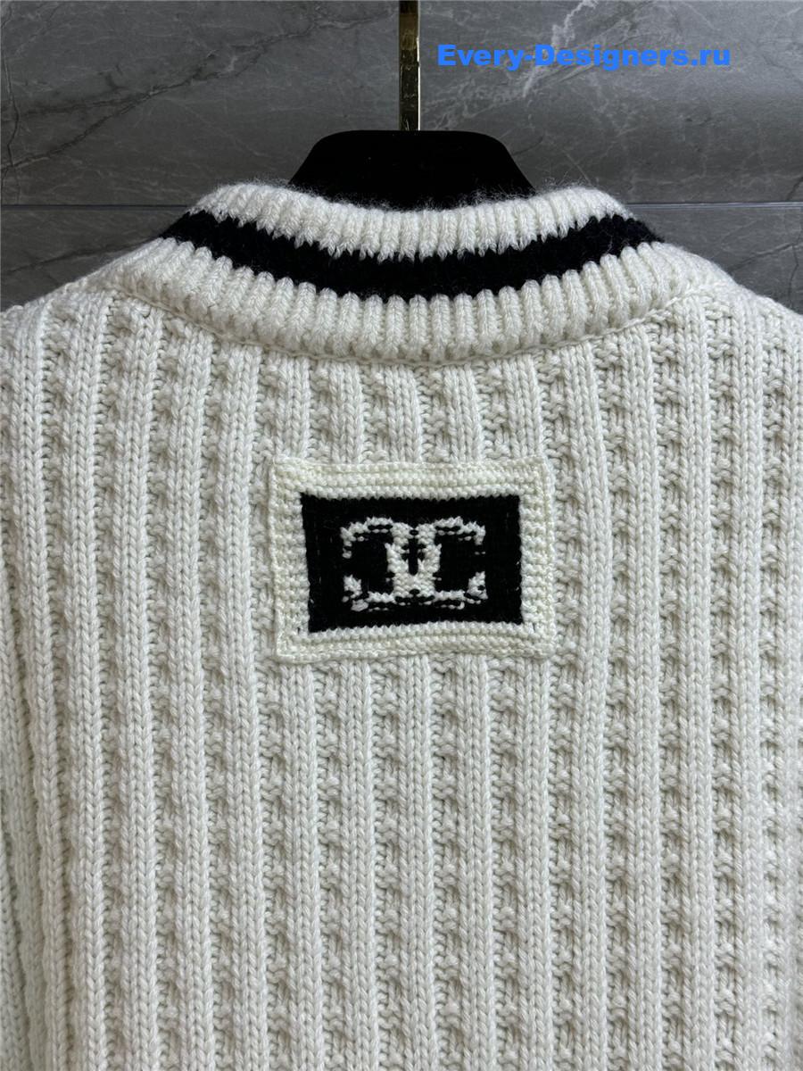 Ch**el white v-neck sweater