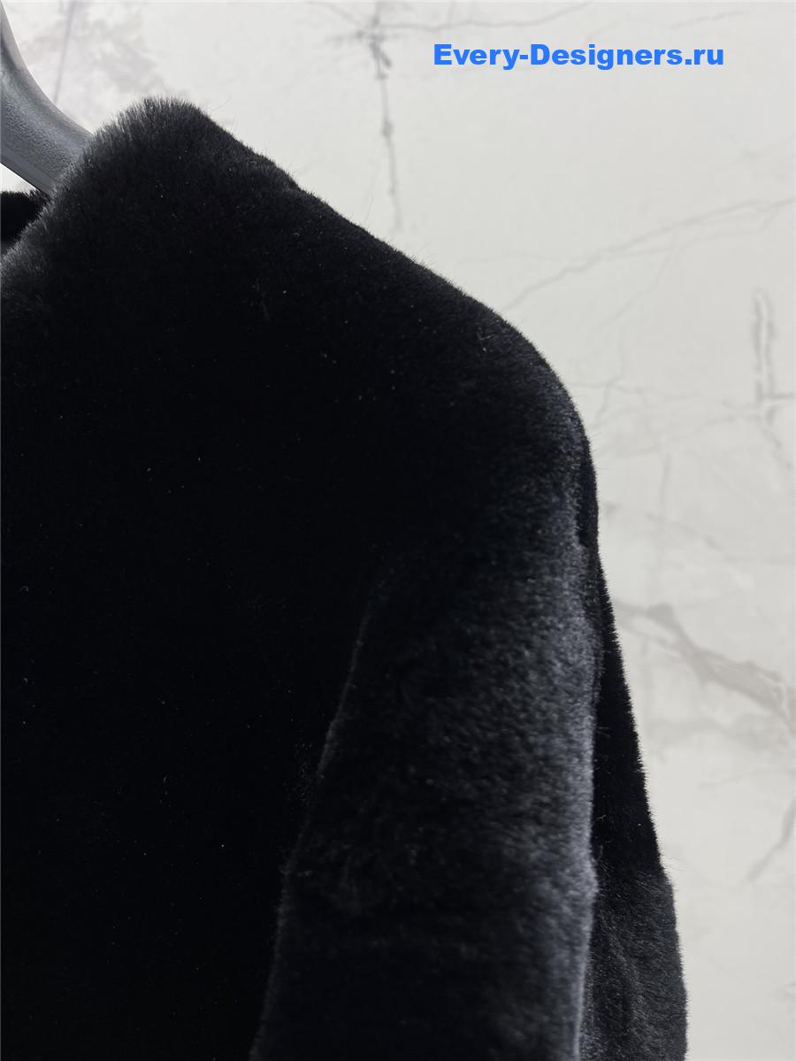 Balmain Black Faux Fur Jacket